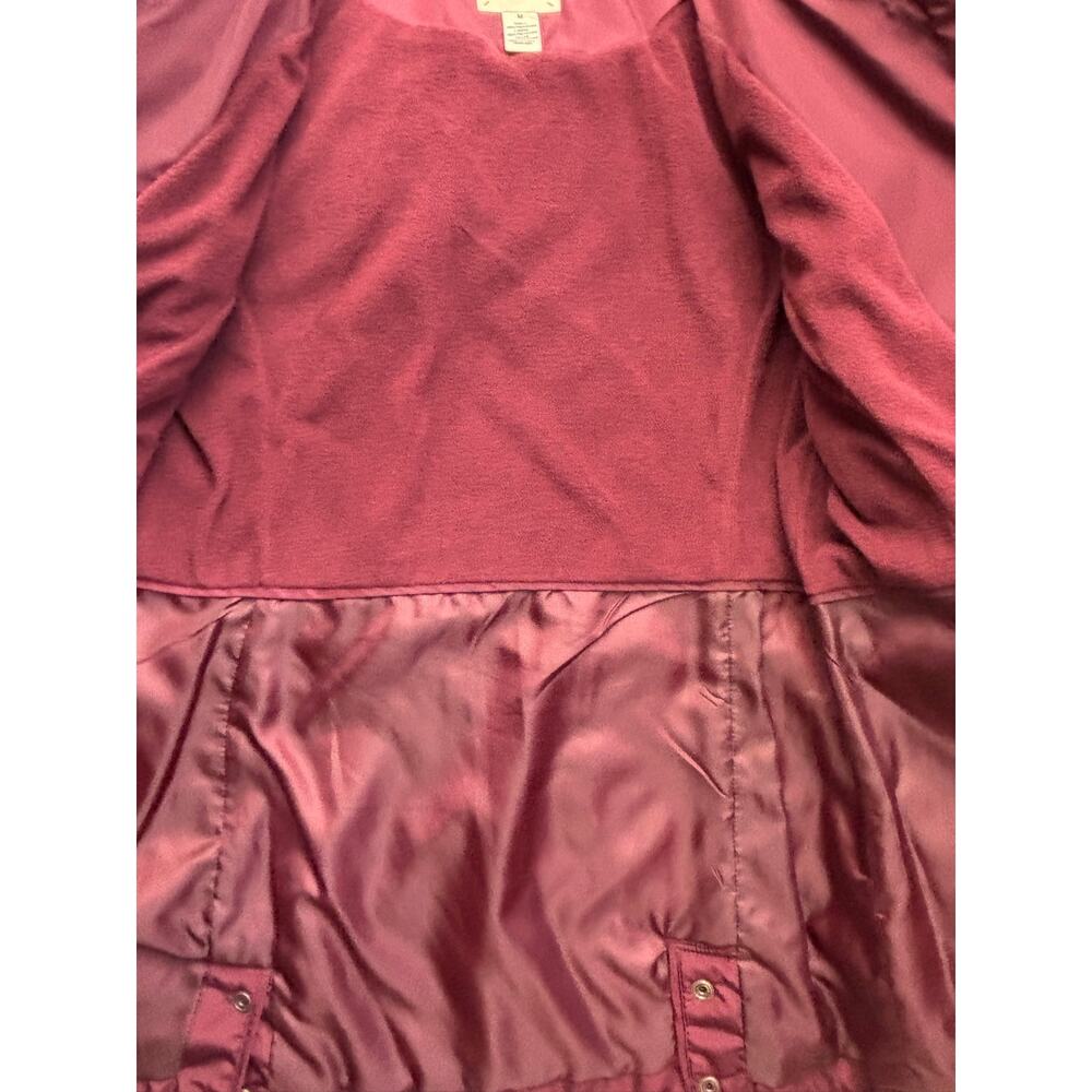 G.H.Bass & Co Medium Quilted Jacket Burgundy Wine Red Winter Coat Sz M Hood - Picture 6 of 6